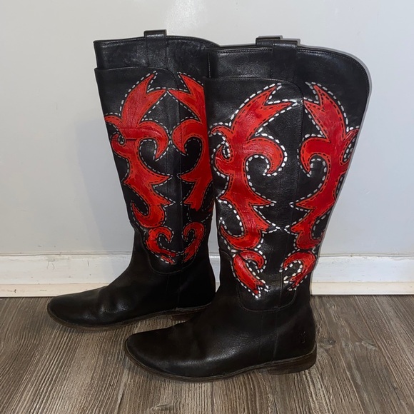 Frye Shoes - Frye Paige Black Leather Boots – Tall Leather Size 8.5 B